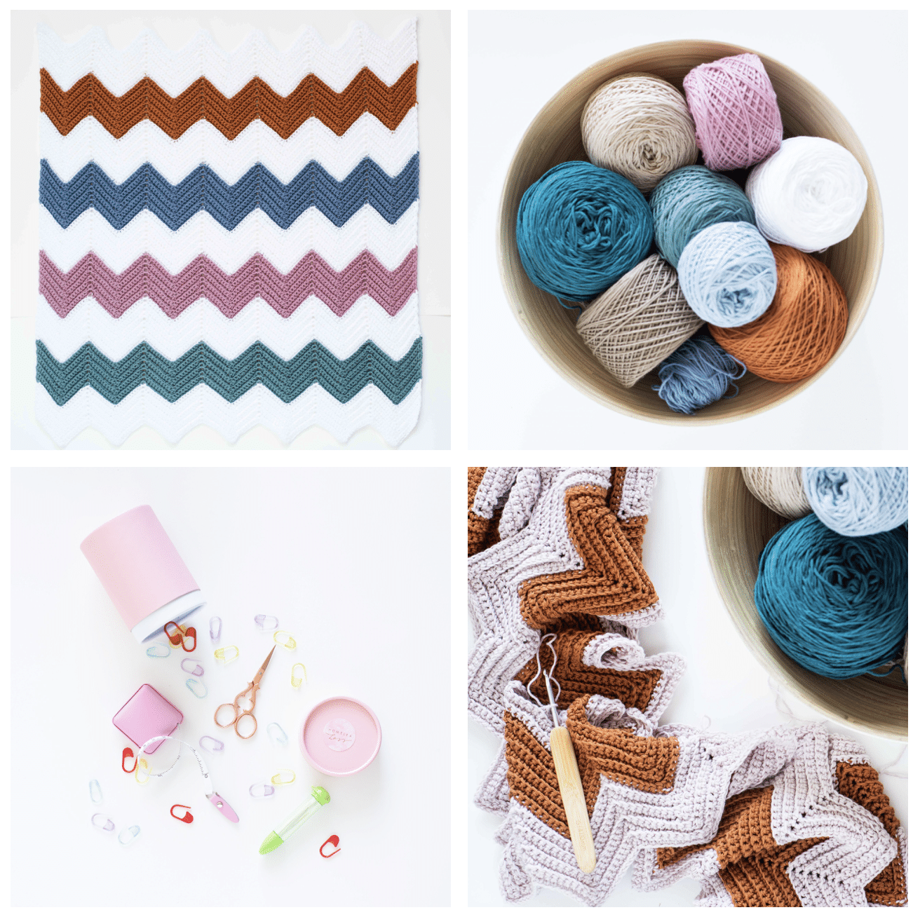 Calm Chevron Blanket crochet pattern and online course | Homelea Lass contemporary crochet
